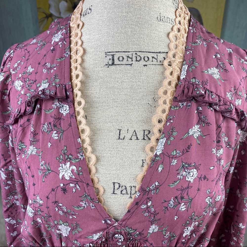 PLUS FIRED BRICK LACE HALTER STRETCH BRALETTE - Picture 4 of 5